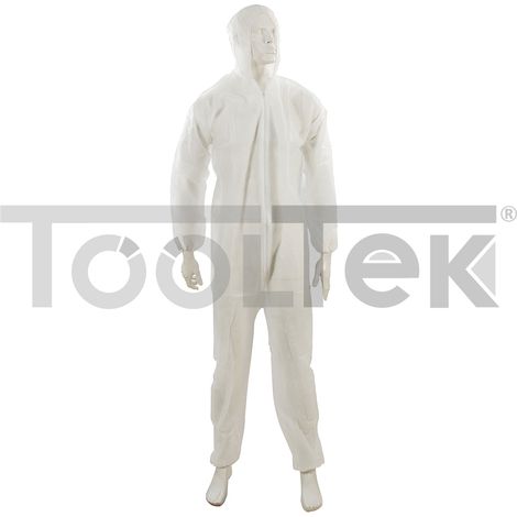 TUTA DA LAVORO MONOUSO USA E GETTA CAPPUCCIO POLIPROPILENE XL 595763