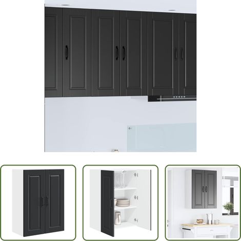 vidaXL Küchenregal -  Küchenschrank mit Regal Schwarz 60 x 31 x 80 cm Holzwerkstoff (1/5)
