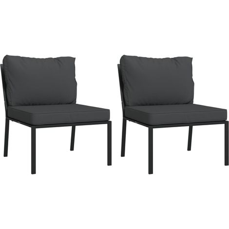 Maison Exclusive - Gartenstühle mit Grauen Kissen 2 Stk. 60x74x79