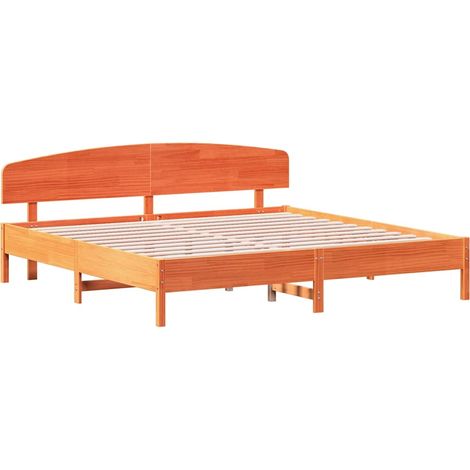 Massivholzbett ohne Matratze Wachsbraun 180x200 Kiefernholz vidaXL