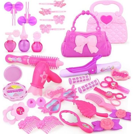 Coiffeuse de beauté pour enfants - PIMPIMSKY - Ensemble de 30 pièces - Rose (1/4)