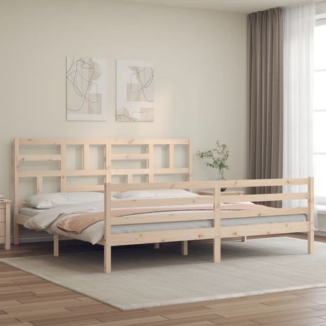 Bed Frame without Mattress Super King Size Solid Wood vidaXL (1/5)