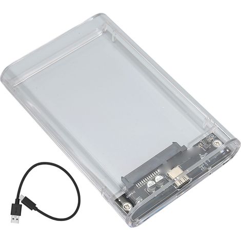 Boîtier externe USB 3.1 vers SATA pour disque dur 2,5 pouces SSD, transparent PC, 10 Gbps, veille automatique, Plug and Play. (1/5)
