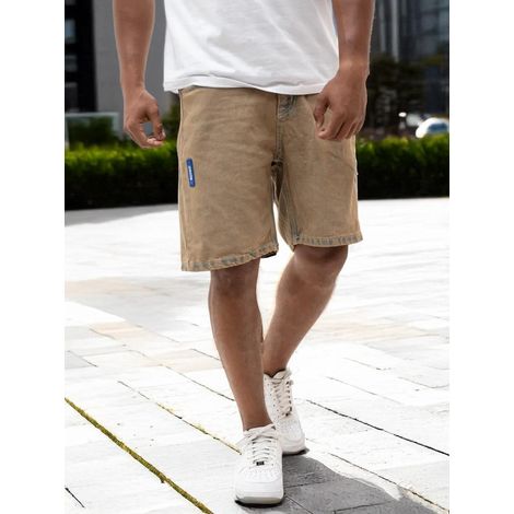 Pantalones cortos vaqueros marrones b谩sicos azules para hombre MyStars, talla 30 (1/5)