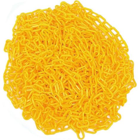 Chaîne de sécurité jaune pour le contrôle des foules, chaîne de barrière de sécurité en plastique (5 m) (1/5)