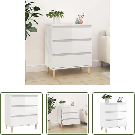 vidaXL Hochglanz-Weiß - Sideboard Hochglanz-Weiß 60x35x70 cm Holzwerkstoff (1/5)