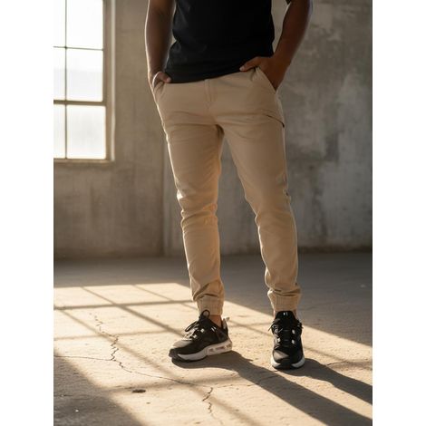 Pantalones deportivos beige para hombre MyStars Classic 30 (1/5)