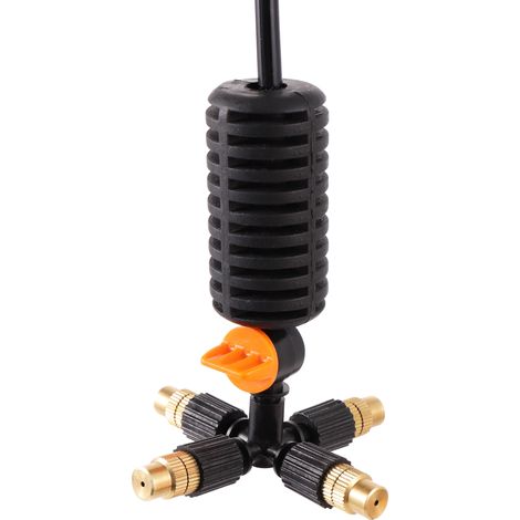 Kit de buses de brumisation en cuivre réglables (4 voies) pour système d'irrigation par atomisation de jardin, kit d'arrosage avec arroseur rafraîchissant et humidificateur (1/5)