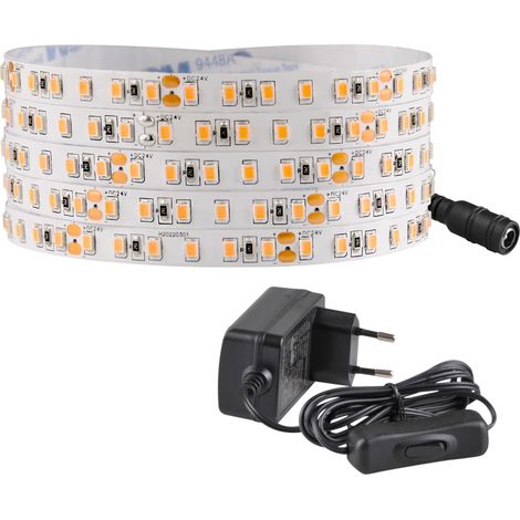 Kit striscia LED 3m 24V 2700K IP20 con switch Polux (1/5)