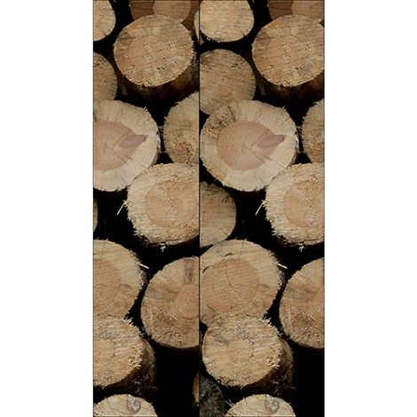 Sticker réfrigérateur et lave vaisselle, forêt bûche bois naturell aventure sylvestre déco, 180 cm X 100 cm (1/4)