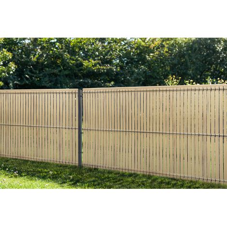 PVC-Sichtschutzlamellen-Starr-Set CINTO 2m H.170cm Beige - mit Clips und Abschlussprofil (1/5)