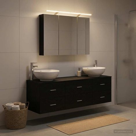 vidaXL Bathroom Furniture Set 4 pcs Black Oak (1/5)