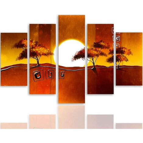 Tableau arbres au levier du soleil - 150 x 100 cm (1/5)