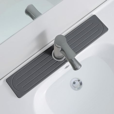 Tapis De Robinet Pour Évier De Cuisine, Plateau En Pierre De Diatomite À Séchage Rapide, Prévient L'humidité, Protecteur Super Absorbant, Gardien Pour Cuisine Et Salle De Bain (Blanc 01,5010cm)