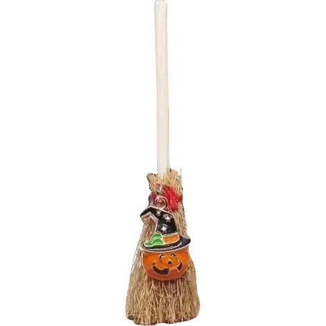 Halloween-Dekoration: Miniatur-Hexenbesen aus PVC, mehrfarbig (1/5)