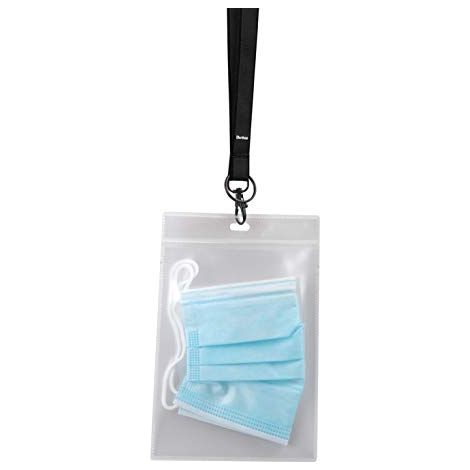 Lot de 10 porte-masque antibactérien + lanière couleur noire tarifold 335105