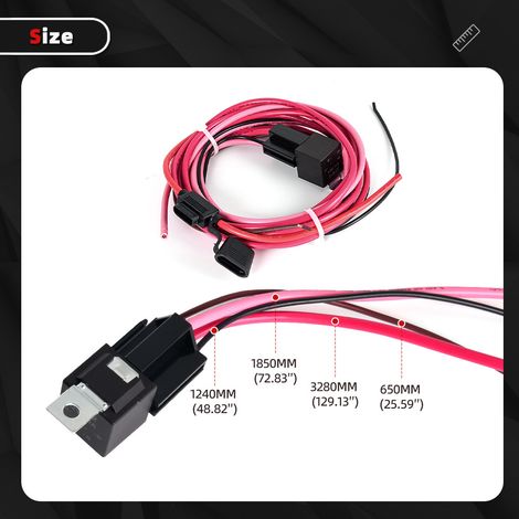 Kit de faisceau de câblage pour pompe à carburant électrique avec relais étanche 12 V 40 A, réf. 3024 (1/4)