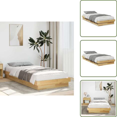 vidaXL Massivholzbett ohne Matratze 75x190 cm Eichenholz (1/5)