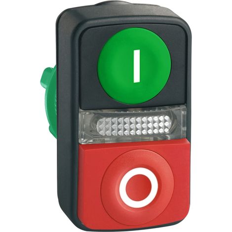 Tête de bouton-poussoir Schneider Electric Vert, Rouge, Momentané, Ø découpe 22mm, Harmony XB5 ( Prix pour 1 ) (1/2)