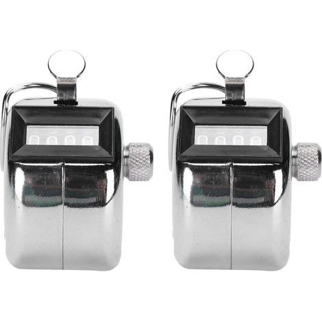 Contatori manuali in acciaio inox da 0 a 9999 - Confezione da 2 per inventario, ergonomici, resistenti e precisi con pulsante (1/4)