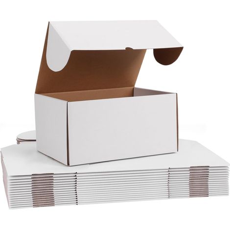 15 Shipping Cardboard Boxes 12 x 9 x 6 cm, White (1/5)