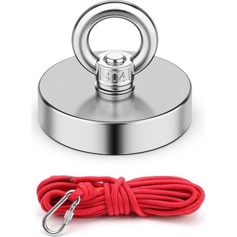 Set da pesca magnetica 160 KG - corda da 10 m + moschettone con chiusura a vite - pesca magnetica per bambini - regalo per la festa del papà - per raccogliere oggetti in p (1/5)