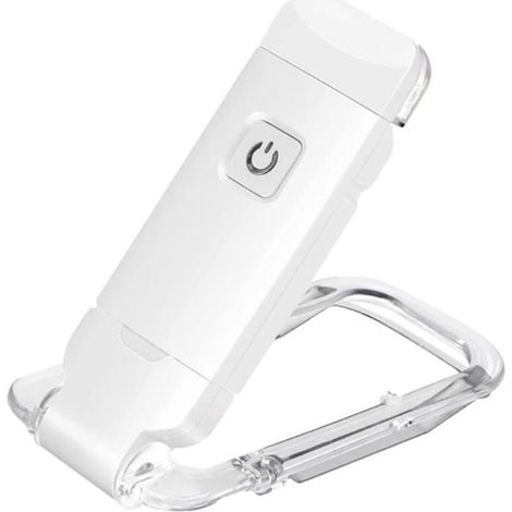 Lampe de lecture LED portable rechargeable par USB avec pince pour lire au lit, luminosité réglable, lampe marque-page à intensité variable (blanche) (1/5)