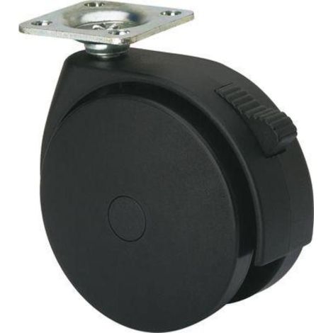 RUEDAS ALEX rueda giratora placa freno 10dkgf120 poliamix negro (1/2)