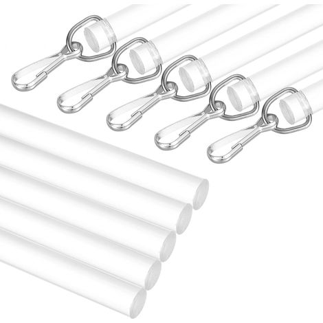 5-Piece 12" Acrylic Curtain Rod with Hook, Clear (1/5)
