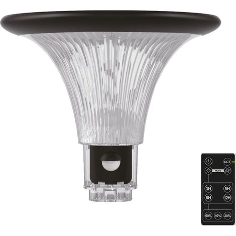 Cabeza de farola LED Solar 10 W 1000 lm con sensor y cambio de tono. Control Remoto
