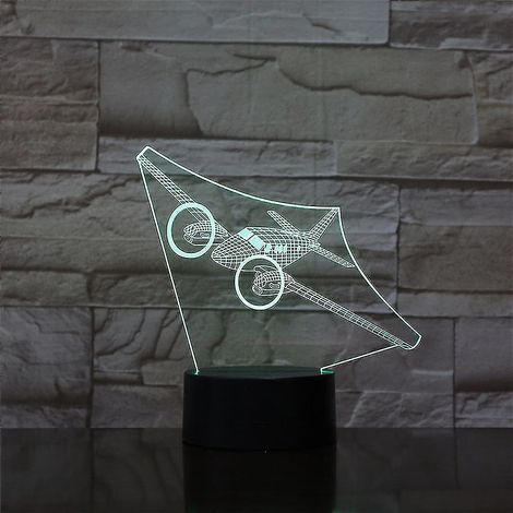 Lampe de nuit 3D intelligente à LED multicolores, série Avion à hélice (1/2)