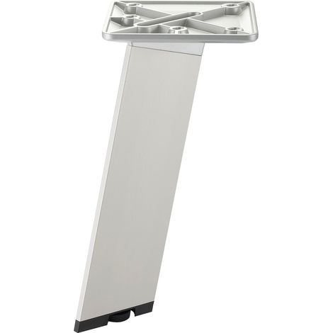 SCHÜCO Möbelfuß STAIR Edelstahloptik Höhe 250 mm belastbar bis max. 150 kg pro Stück Schrankfuß Stützfuß höhenverstellbares Möbelbein Schrankbein aus Aluminium (1/5)