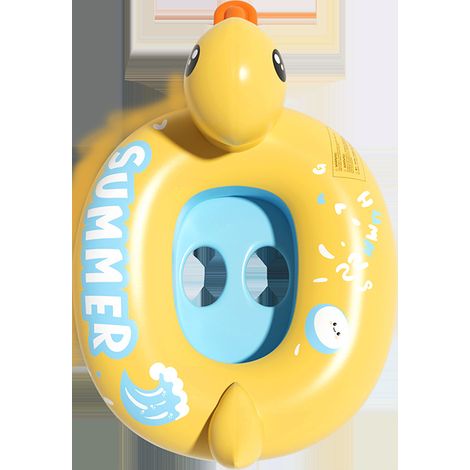 Bouée gonflable canard en caoutchouc pour enfants, siège de bateau, jouet de plage, siège de bain pour bébé, jeux d'eau pour tout-petits (1/5)