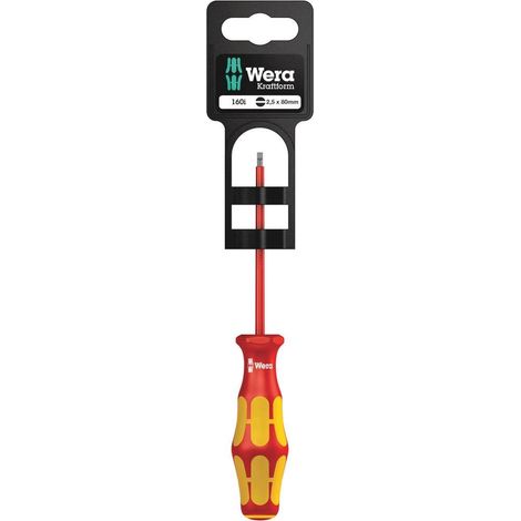 Wera Kraftform Plus Serie 100 VDE - Cacciavite piatto isolato 160i con punta laser, 05100000001 (1/4)