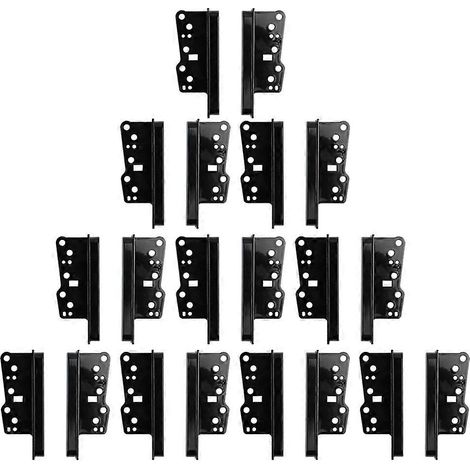 Doppel-DIN-Einbaurahmen für Autoradios, 2DIN-Stereo-Einbausatz, Set mit 10 Paar Konsolenadaptern, Kunststoff-Einbauplatten für den Einbau von Autoradios, kompatibel mit den meisten Modellen. (1/5)