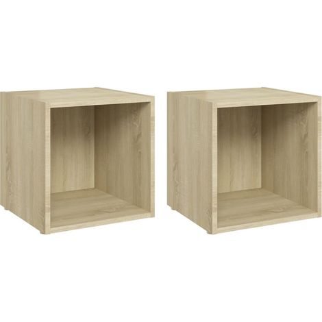 Meubles TV 2 pcs Chêne sonoma 37x35x37 (1/5)
