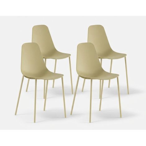 Set aus 4 Designstühlen für Küche und Esszimmer aus Polypropylen Mira - Gelb (1/5)