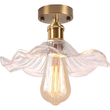 Plafonnier En Verre Lampe De Plafond En Cristal Plafonnier Rétro Lustre Moderne E27 Pour Couloir Cuisine Balcon Salle À Manger (1/5)