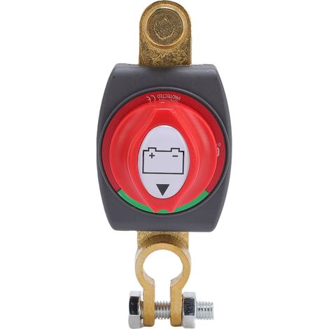 275A Batterie-Ein/Aus-Schalter, oberer Anschluss, Messingklemme für 12–48 V DC Minuspolbatterie, Trennschalter (1/5)