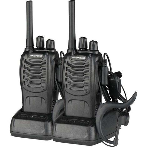 BF-88E 1500mAh Walkie-talkie en veille ultra-longue durée EU Standard Noir 2PCS (1/4)