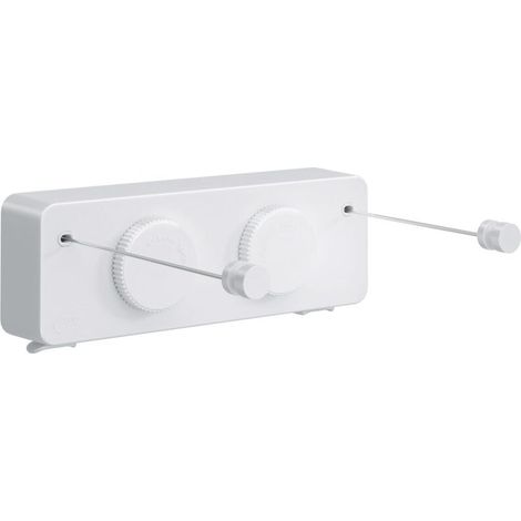 Etendoir A Linge Rétractable - Acier Inoxydable - 4,2 M - Blanc - Pour Intérieur Et Extérieur - 1 Pièce (1/5)