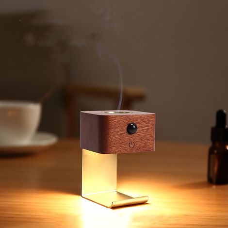 Lampe murale, veilleuse avec détecteur de mouvement, diffuseur d'huiles essentielles, convient pour la chambre ou la voiture (marron) (1/5)