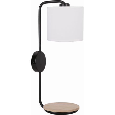 Applique Candellux Alpine con mensola E14 nera legno (1/3)