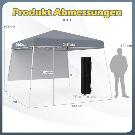 3x3m pop up pavillon wasserdicht sonnenschutz grau