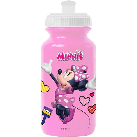 Borraccia rosa per bambine in plastica Disney Minnie Mouse da 380 ml con chiusura antigoccia e banda antiscivolo (1/2)