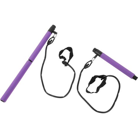 Barre Pilates 3 en 1 avec Sangle Réglable - Équipement d'Entraînement à Domicile Violet (1/5)