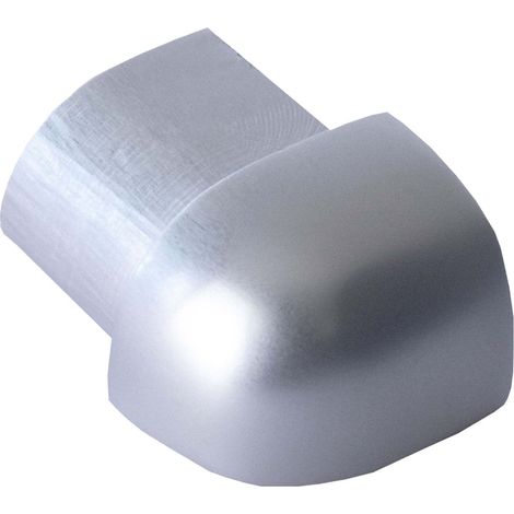 Dalsys Angle extérieur pour rail de carrelage aluminium (anodisé) Profilé en quart de cercle, profilé pour carrelage - 12,5mm, 1 pièce chrome brillant