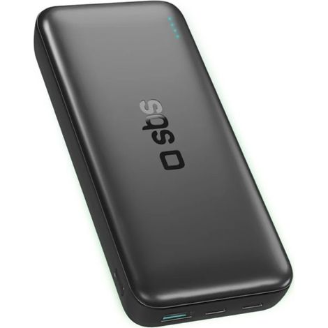 Batería externa de 20000 mAh y 10 W con puertos USB-A y USB-C Infinity LiFePo4 - negra (1/5)