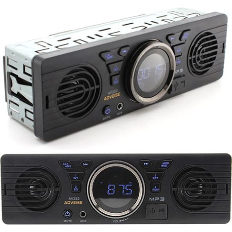 Autoradio Bluetooth avec mains libres USB AUX FM et lecteur MP3 pour voiture avec carte mémoire sécurisée et audio