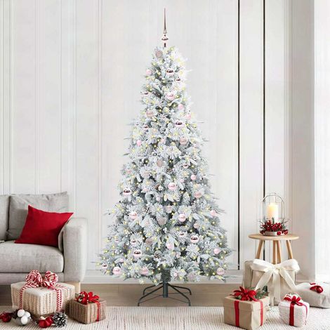 Künstlicher klappbarer Weihnachtsbaum Weiß 210 cm PE und PVC